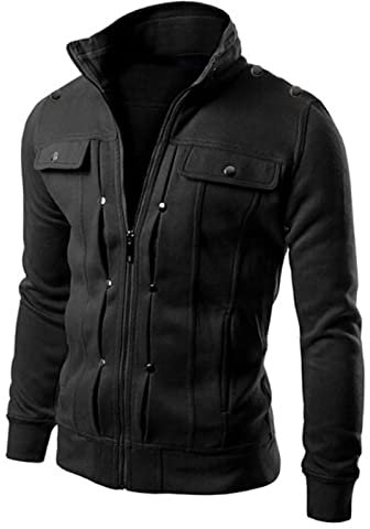 Tuta Completo Uomo Cotone Felpata Blu - Felpa con Cappuccio Nera, Giacca Chef, Pettorina Salopette, Tuta da Lavoro Tipo Meccanico, Giacca Antipioggia Ciclismo