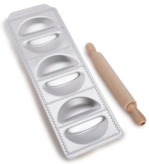 Imperia Raviolamp Classica Linie. Ravioliformen. 100% Made in Italy. Zubehör für Nudelmaschinen. Aluminium-Nudelschneider für frische Pasta. Mit Nudelholz.