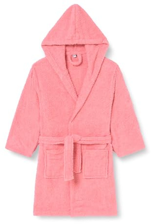 Playshoes Unisex Kinder Frottee-Bademantel Morgenmantel, Koralle, 110/116