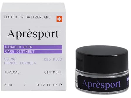 Aprèsport® Damaged Skin Care Ointment CBD plus Herbal Formular - 5 ml, Ideal für Athleten und Sportler für beschädigte Haut, Risse, Prellungen, Schnitte, Erholung nach dem Sport, mit CBD aus Hanf