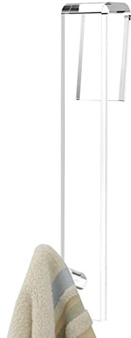 Samuliy Crochets de Porte de en Acrylique Transparent | Crochets de Porte de Salle de Bain en Acrylique sans perçage – Crochet de Porte en Verre Transparent rétractable pour Serviette en luffa