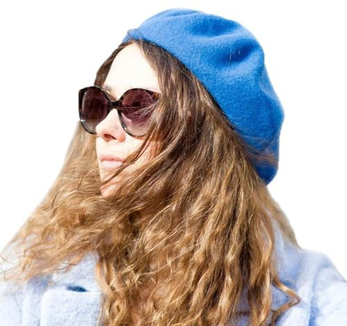 Yanmucy Französische Baskenmütze im Vintage-Stil, einfarbig, klassische französische Baskenmütze, Winter, warme Mütze für Damen und Herren, Blau, Einheitsgr��e