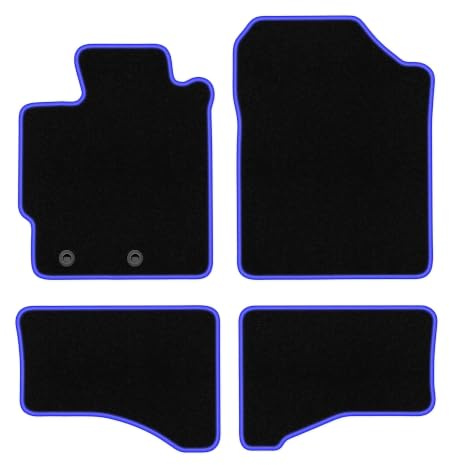 Velours-Fußmatten passend für Toyota Yaris III Hybrid 2013-2017, CARLUX | passend für Schrägheck; Velours-Teppich (Polypropylen), ca. 6,5 mm; rutschfest, ovale Befestigungen (Typ TL)
