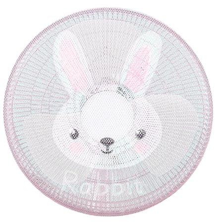 Round Electric Fan Guard Dust Cover, Damp-Proof Cover for Pedestal Fan Summer Washable Dustproof Safety Fan Protection, Washable Reusable, Anti-Dust (Bunny L 45cm / 17.7in)