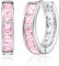 Linawe Rosa Creolen Ohrringe Silber, Helix Piercings Schmuck Damen, Piercing Ohr Ohrstecker Damenohrringe, Ohrringe Hängend Conch Piercing Ohringe Weißgold