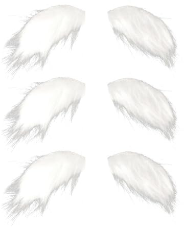 Bohue Lot de 3 paires de faux sourcils réalistes - Décoration de Père Noël - Accessoires de costume pour costume de Père Noël