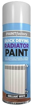 DIOXSTAR Brilliant White Radiator Spray Paint, Heat Resistant, Non-Yellowing Smooth Finish, Quick Drying, Non Cracking, easy to use, Durable And Long-Lasting, 400ml (Pack of 1)