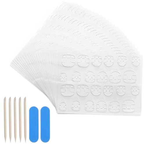 HAMKU 30 Pezzi Colla Unghie adatto ai bambini,colla unghie finte,Adesivo per Colla per Unghie a Doppio Lato,adesivi per unghie finte,Autoadesiva Trasparente,Nastro Biadesivo Adesivi per bambini