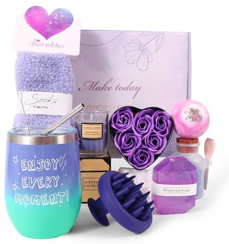 PEMIDA Birthday Gifts for Women, Friend Gifts for Women, Self Care Package Relaxation Bath Set, Personalised Birthday Hampers for Friends, Female Coworker, Sister, Mum, Her Coffee Mug