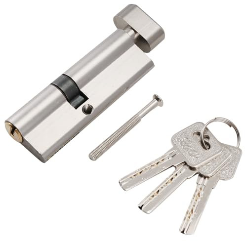 Fozriybefy Türbeschläge, 80 Mm, Sicherheits-Kupfer-Türschlosszylinder, Innen-, Schlafzimmer- und Wohn-Schlossgriff, Messing-Schlüsselverriegelung