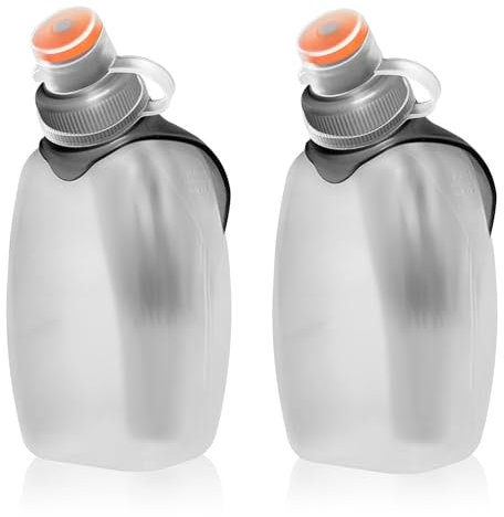 WIYETY 2 botellas de agua para correr: botella de agua de 250 ml con clip para colgar, a prueba de fugas, botellas de agua portátiles para fitness, hogar, oficina, amantes del té, ciclismo, deportes