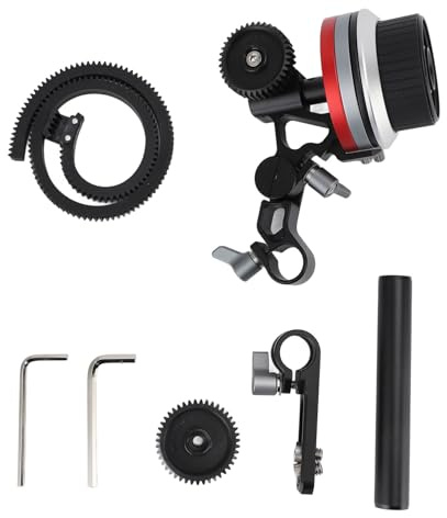 Annadue Kamera Folgen Sie den Fokus mit Objektivgetränk Ring Handrad und Stangenklemme, Kamera Focus -Abzieher für DSLR Spiegelloser Camcorder Cage Rig