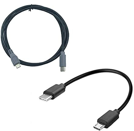 2 cavi da USB C a micro USB corti da 30 cm (micro USB a tipo C) - cavo da tipo C a micro USB maschio, sincronizza il cavo di ricarica e trasferimento dati, compatibile con laptop, telefono cellulare