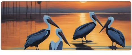 YYHHAOFA Pelicans Tapis de souris extra large Motif imprimé artistique Pour ordinateur de bureau Version épaisse 30,5 x 80 cm