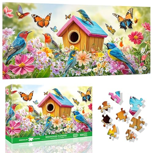 VAIIEYO Vogel Puzzle 1000 Teile, Puzzle Erwachsene Schmetterlinge, Kreative Unterhaltung, Spaß, Geschicklichkeitsspiel für die Ganze Familie, für Erwachsene und Kinder ab 14 Jahren