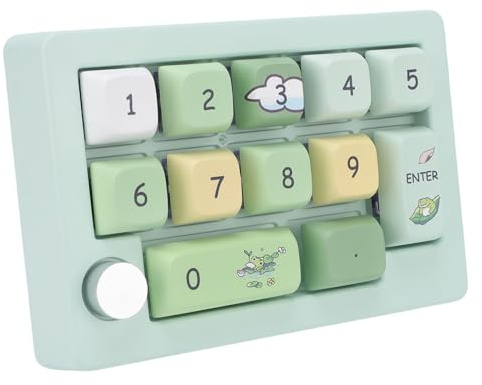 Sxhlseller Kabelloses Makro-Pad mit 12 Tasten und Joystick, Hot-Swap-fähige Mechanische Gaming-Tastatur – Programmierbare RGB-Tastenkombinationen und, Wiederaufladbar für PC-Gamer (Green)
