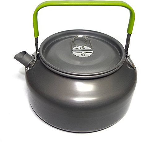 Ecent Tragbar Aluminium Camping Wasserkocher Kessel Teekanne Kaffeekanne für Outdoor Picknick Wandern 0,8L / 1,2L (1.2L)