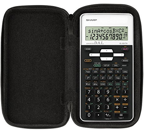 CalcCase Original Schutztasche Schutzhülle für Taschenrechner Sharp EL-531TH WH - robuste + schmutzabweisende Oberfläche,edle Schützhülle mit Reißverschluss