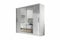 Mirjan24 Kleiderschrank London II mit Spiegel, Schiebetürenschrank, Schwebetürenschrank, Modernes Schlafzimmerschrank 180x215x58cm, Garderobe (Weiß)