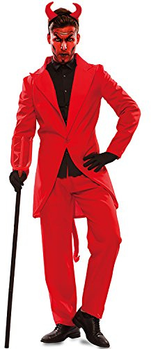 Teufelskostüm Luzifer Herren - Größe M/L - XL - Rot - Satan-Kostüm - Halloween - Karneval