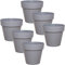 idea-station IBI macetas plastico 6 x 12 cm - Gris - maceteros Decorativos Interior - jardineras Exterior