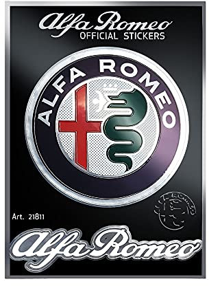 Alfa Romeo Adesivi Ufficiali 1 Logo da 75 mm 1 Scritta, 94 x 131 mm