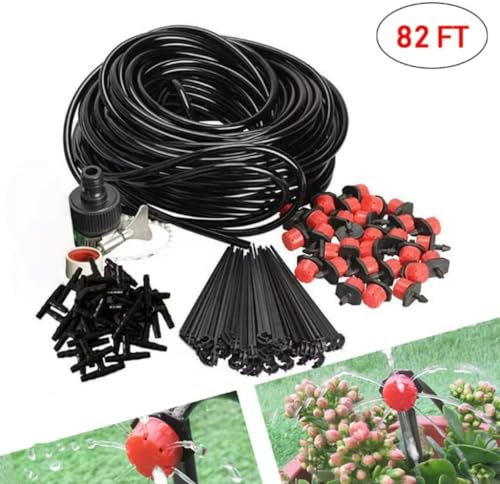 Kalolary Kit d'irrigation Goutte, 25m Système d'irrigation Automatique de Jardin, Kit d'arrosage de pour Plante de Serre pour Jardin Serre Potager