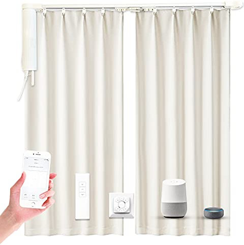 Olide DIY Wifi Smart Automatic Curtain Motor Track System,Automatic curtains motor,automatic blinds tracks, length can be customized(3.2m track)