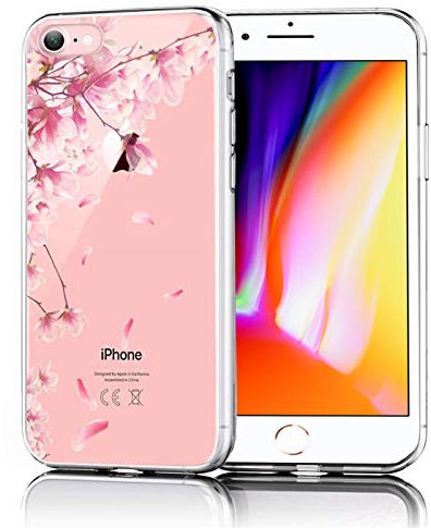 Verco Coque pour iPhone 6s, Bumper Housse Etui de Protection pour Apple iPhone 6/6s Coque Silicone 4.7 Pouces, Fleurs de Cerisier