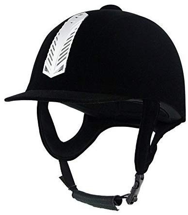 TentHome Casco de equitación Terciopelo Bomba esquétre Ligero Negro Niños Adulto, color Negro , tamaño 60 cm