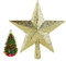 TOYANDONA 11.5cm Double-sided Gold Star Tree Topper Shatterproof Mini Christmas Tree Decor Cone Base for Easy Attachment