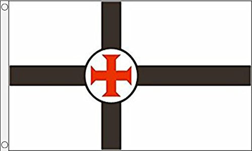 AZ FLAG - Flagge Templerorden Geheimbund - 90x60 cm - Tempelherren Fahne 100% Polyester mit Messing-Ösen - UV-beständig - Vives Farben - 50g