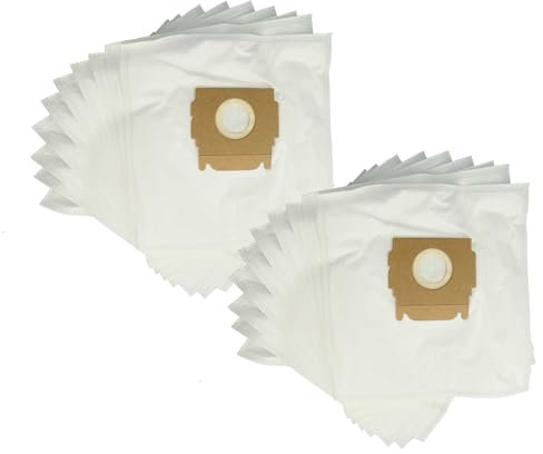 vhbw 20x Sacs compatible avec Moulinex Power Style Ascot, 1250, 1300, 1350 aspirateur - microfibres non tissées, 29cm x 20,5cm, blanc