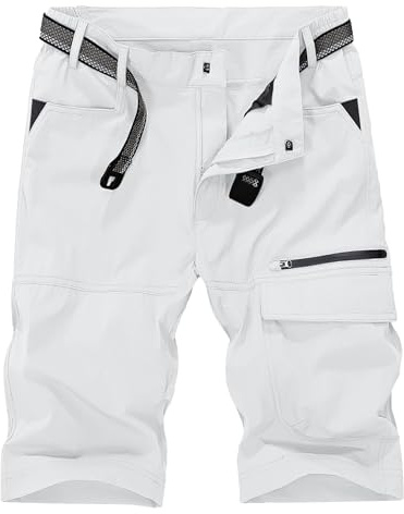 KEFITEVD Leichte Outdoor Bermuda Shorts Herren Schnelltrocknend Hose Kurz Wanderhose Atmungsaktiv Trekkinghose Multi Taschen Sommer Radhose