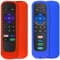 [2 Pack] Universelle Silikon-Fernbedienungsabdeckung, kompatibel mit TCL Roku TV Steaming Stick Remote, Roku Voice Remote, Roku Premiere, Roku 2, Roku 3, Roku 4 Fernbedienung mit Lanyard (rot und blau