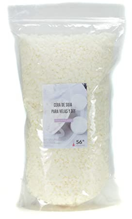 Cera de Soja 100% natural Premium para Velas en Vaso en bolsa de 5Kg. Perlas de bajo punto de fusión, ideales para velas caseras aromáticas y proyectos DIY, en bolsa con autocierre