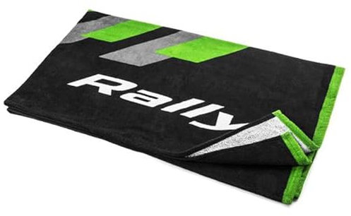 Skoda 000084500M Motorsport Rally Frottiertuch Strandtuch 150x85cm Handtuch Badetuch, schwarz/grün