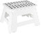 Venteo - Marche Pied Pliant - Résiste jusqu'à 150kg de Charge - Pliable - 31.5 x 25.5 X 22 cm - Blanc