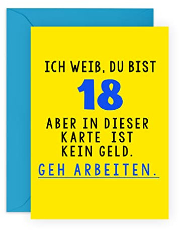 Central 23 Geburtstagskarte zum 18. Geburtstag für Männer – Ich weiß, DU BIST 18 – Lustige Geburtstagsgeschenk Für Frauen – 18 jahre geschenk - für Ihn Sie – mit Aufkleber