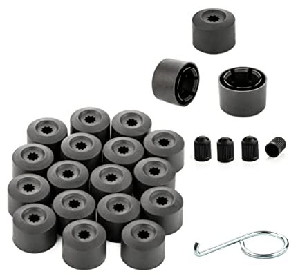 LST 20x Felgen Radschrauben Sechskant Abdeckkappen diebstahlhemmend 17mm schwarz