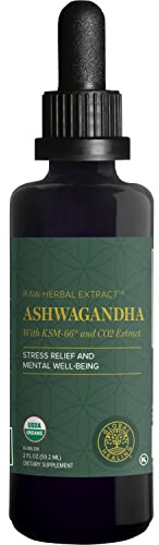 Global Healing Center - Organic Ashwagandha Supplements Drops - KSM-66 Ashwagandha Extra Strength for Men & Women, Helps Promote Relief from Stress, Mood Support, Organic (2 Fl Oz)