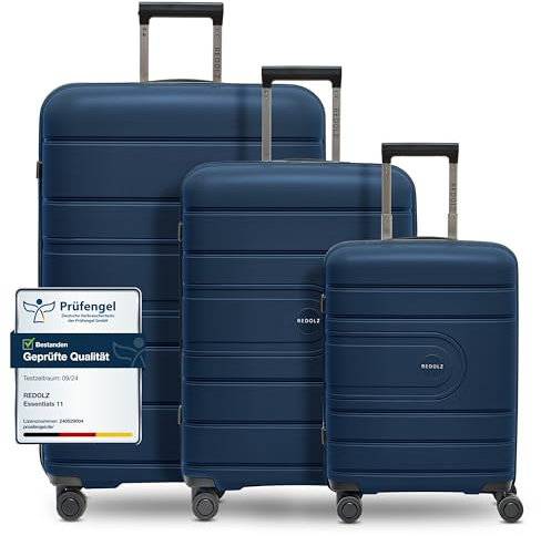 REDOLZ Hartschalen Koffer-Set 3-teilig | aus hochwertigem, leichtem Polypropylen | 4 Doppelrollen & TSA-Schloss für Damen & Herren (Essentials 11)