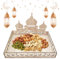TECHEEL Ramadan Teller,Eid Mubarak Tablett Holztablett Tischdeko für Dessertsnacks Serviertablett mit Mond und Stern Muster Ramazan Deko für Süßigkeiten Kuchen Kekse, für Eid Tischdekoration (C)