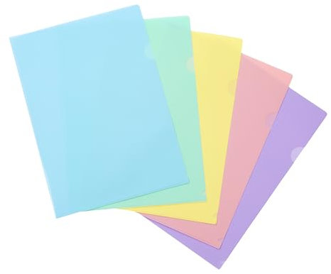 VIQUEL - Sachet 10 pochettes coin A4 Rainbow Pastel en polypropylène 13/100ème - Lot de 10 pochettes de rangement A4 - Coloris assortis