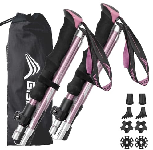 BISINNA Hiking Poles Aluminum Collapsible Trekking Pole Lightweight Stick