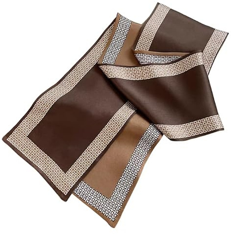 GIMIRO Langer Schal 150 x 16cm Krawatte Taillengürtel Coffee Brown