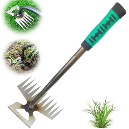 Garten Unkrautzieher Werkzeug, 2024 neues Unkraut-Artefakt-Entwurzelungs-Unkraut-Werkzeug, langlebiges Hand-Unkraut-Ziehwerkzeug aus Manganstahl, manueller Unkraut-Entferner für Hof (11 Teeth)