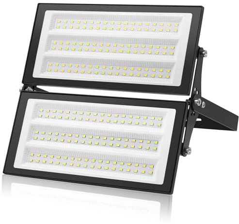 Sararoom 200W Projecteur LED Extérieur, 20000W Super Brillant Spot LED Exterieur 6500K Blanc Froid, IP66 Imperméable Eclairage de Sécurité pour Patio, Jardin, Garage