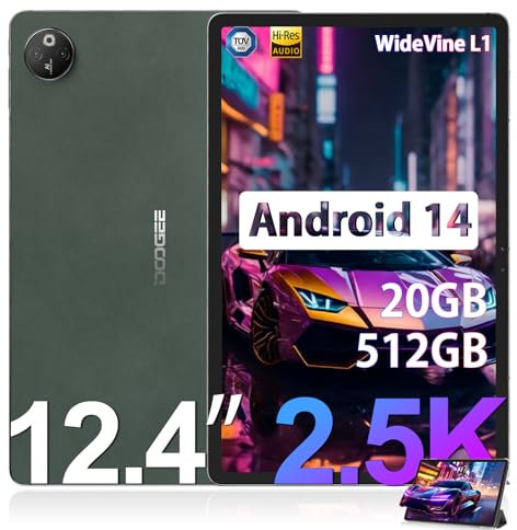 DOOGEE T30 MAX Tablet Android 14, Tablet 12 Pollici, 20GB +512GB/TF 2TB, 10800mAh, 2.5K Display Tablet in Offerta, Widevine L1,Helio G99 Octa-Core Tablet Gaming, 50MP+20MP, 4G LTE/BT5.0/33W PD/Face ID