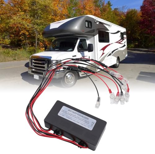 Battery Equalizer 48V, 4x12V LED Display Reverse Polarity Prevention Battery Balancer Battery Voltage Balancer Battery Voltage Regulator Balancer for 48V Battery Bank